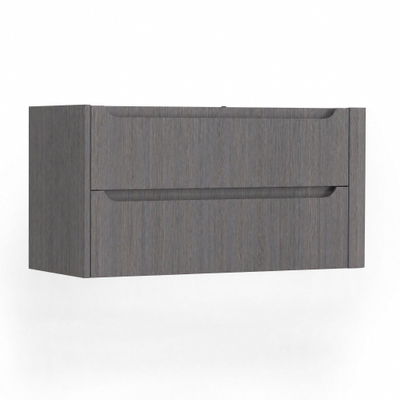H&R Badmeubelen Juice Meuble sous vasque - 100x45x50cm - angle droit arrondi - 2 tiroirs - poignée intégrée - Wenge
