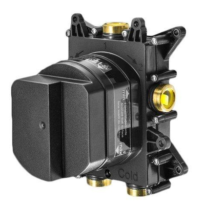 Robinet de douche Crosswater Belgravia - encastré - thermostatique - sans partie encastrable - 2 voies - laiton brossé