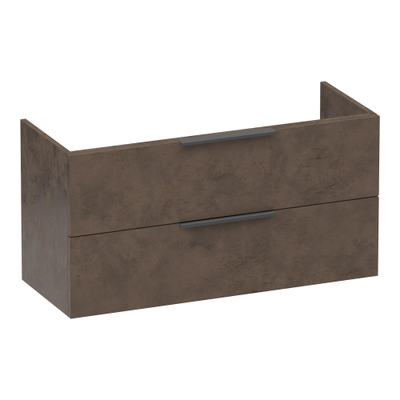 BRAUER Elevate wastafelonderkast ondiep 100 excl. opleggrepen 2 softclose lades en 1 sifon uitsparing - Erosion