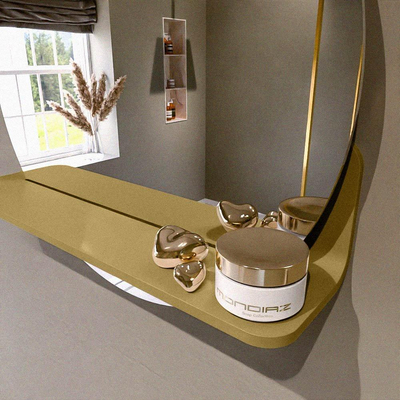 Mondiaz SPOT Miroir de salle de bain - rond 50cm - plan de miroir - couleur Oro