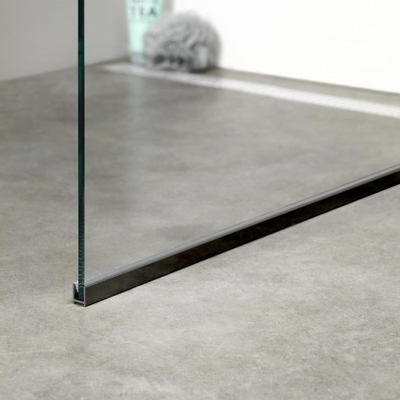 Sealskin I AM Paroi de douche walk-in type A3 (séparateur), 880 mm, noir mat, verre de sécurité clair 8 mm + anticalcaire.