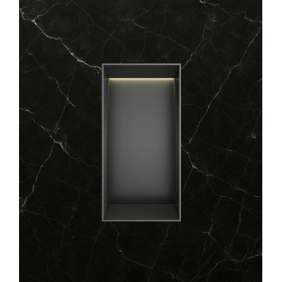 Hotbath &MORE Inbouwbox of inbouwnis - 30x15x10 - frameless + LED - PVD - geborsteld gunmetal (antraciet)