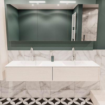ENSEMBLE DE MEUBLE MONDIAZ LUSH - 180 cm - 2 tiroirs - lavabo cloud - 2 lavabos - 2 trous de robinet - sous-couche