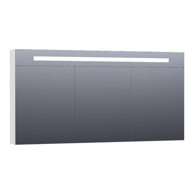 BRAUER Promise Deluxe spiegelkast - 140x70x15cm - met directe verlichting 3 dubbelzijdige spiegeldeuren - mat wit