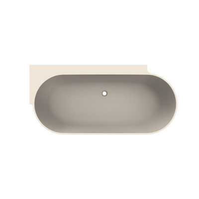 Arcqua Havana Baignoire demi-îlot - 170x80cm - gauche - argile mate