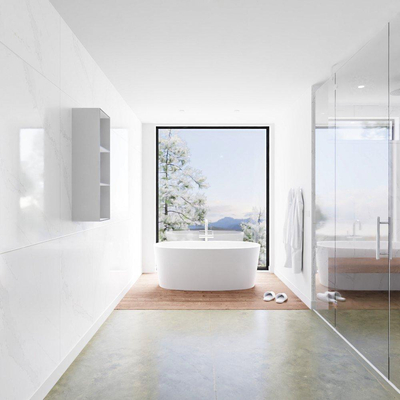 Mondiaz Lagom Niche de salle de bains collé sans joints 90x30x22cm Solid Surface Urban à encastrer ou à accrocher