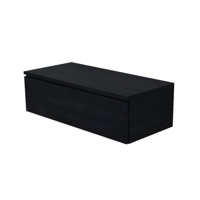 Arcqua living meuble de base 100x46x30cm 1 tiroir sans poignée panneau de particules mélaminé chêne noir
