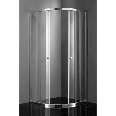 Adema Glass Cabine de douche quart de rond 2 portes coulissantes 100x100x185 profil chrome et verre transparent