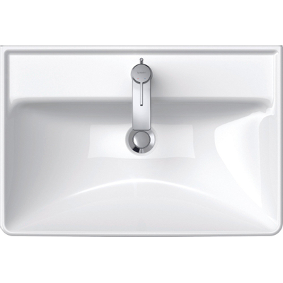 Duravit d-neo lavabo avec wonderglass 65x44x17cm 1 trou pour robinetterie rectangle céramique blanc