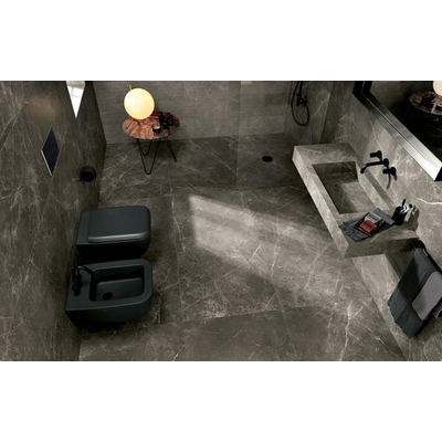 ÉCHANTILLON Terravito Fareno carreau mural et de sol - 60x60cm - 9mm - Carré - rectifié - effet marbre - brun/gris mat