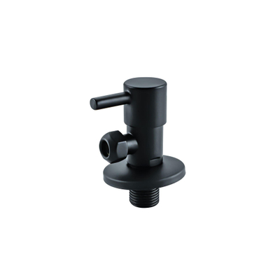Fortifura Calvi Hoekstopkraan - haaks - 1/2" wandaansluiting - 3/8" / 10mm knel aansluiting slang - mat zwart