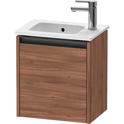 Duravit Ketho 2 meuble de lavabo avec 1 porte 41x29.2x44cm à gauche, avec poignée noyer anthracite mat