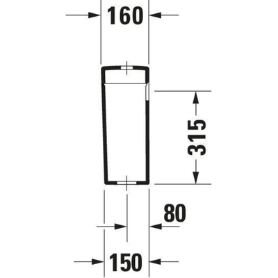 Duravit HappyD 2 réservoir WC attenant + partie intérieure avec évacuation verticale gauche 4.5/3L double chasse avec Wondergliss blanc