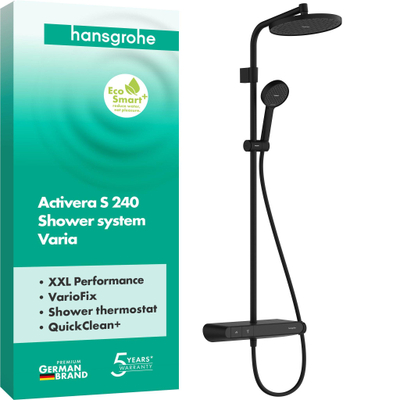 Hansgrohe Activera S colonne de douche - 24cm - ecosmart+ - noir mat