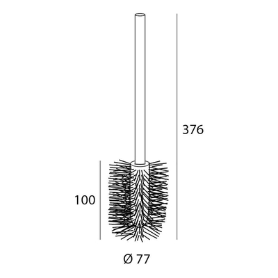 Tiger Pièce de rechange Brosse de toilette universelle Inox brossé