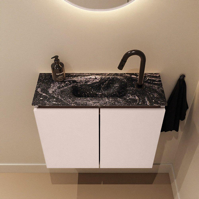 MONDIAZ TURE-DLUX 60cm toiletmeubel Rosee. EDEN wastafel Lava positie midden. Met 1 kraangat.