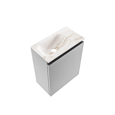 MONDIAZ TURE-DLUX 40cm toiletmeubel Plata. EDEN wastafel Frappe positie links. Zonder kraangat.