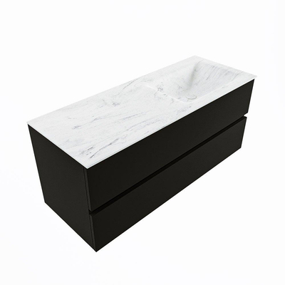 Mondiaz VICA-DLUX ensemble de meuble de salle de bain - 120cm - meuble sous-vasque urban - 2 tiroirs - lavabo encastré cloud droite - sans trous de robinet - version haute de 60cm - opalo