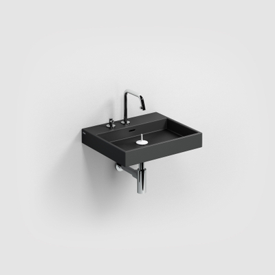 Clou Wash Me lavabo 50x42cm sans bonde Céramique Noir mat