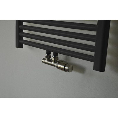 Riko set thermostatisch onderblok haaks-rechts geborsteld staal SHOWROOMMODEL