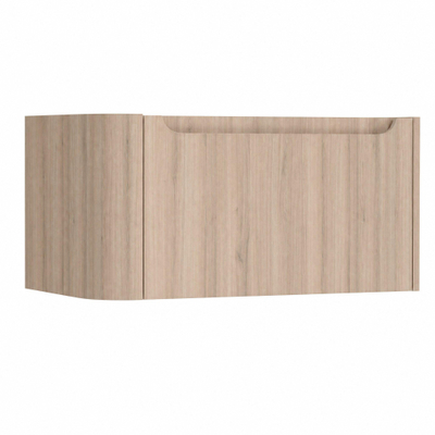 H&R Badmeubelen Juice Meuble sous lavabo - 80x45x40cm - angle gauche arrondi - 1 tiroir - poignée intégrée - Rockford oak