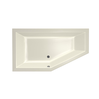 Xenz Society Baignoire d'angle - 160x90x53 - bonde au milieu - gauche - acrylique - pergamon