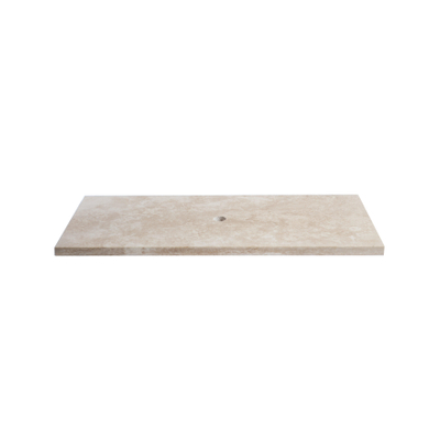 Saniclass Travertine Plan de travail - 100x46cm - sans trous de robinet - 1 découpe pour siphon - pierre naturelle marbrée