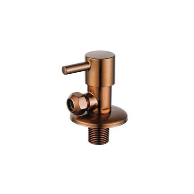 Fortifura Calvi Robinet d'équerre - 1/2" raccord mural - 3/8" / 10mm raccord autofreinant flexible - cuivre brossé