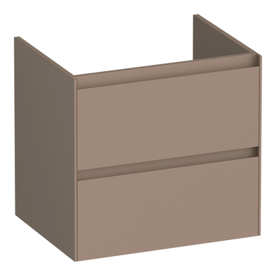 BRAUER Inspire wastafelonderkast 60 2 softclose lades - greeploos - 1 sifon uitsparing - mat mokka
