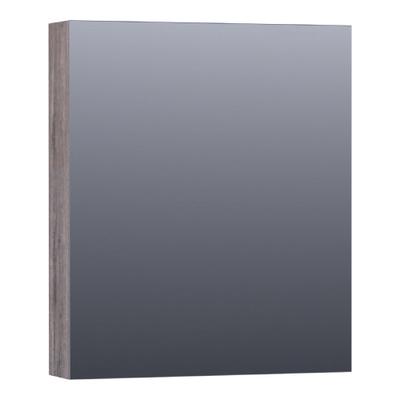 BRAUER Impress Deluxe armoire de toilette - 60x70x15cm - éclairage interne et externe - 1 porte miroir double face à droite Driftwood