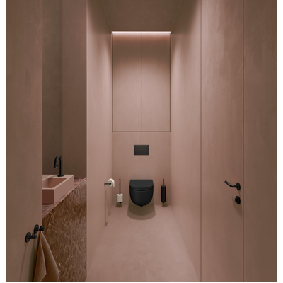 Clou Kaldur toiletborstelgarnituur wandmodel mat zwart