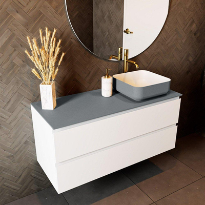 Mondiaz TOP 46 Topblad - 110x46x0.9cm - geschikt voor afdekplaat - Solid surface - Plata