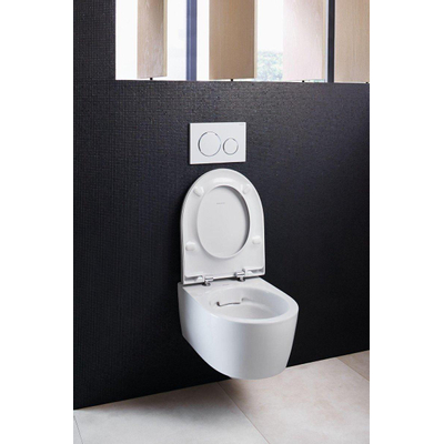 Geberit Icon Set de WC suspendu à fond creux Sans bride avec Siège de WC Blanc