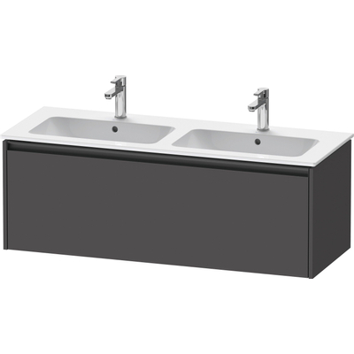 Duravit Ketho.2 Wastafelonderbouwkast - met 1 lade - voor dubbele wastafel - 128x48x44cm - met greep antraciet - grafiet mat