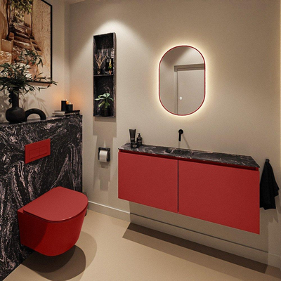 MONDIAZ TURE-DLUX 120cm toiletmeubel Fire. EDEN wastafel Lava positie midden. Zonder kraangat.