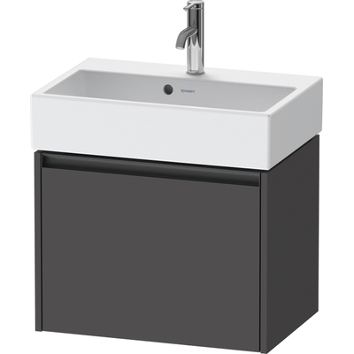Duravit Ketho 2 meuble bas pour lavabo avec 1 tiroir 58.4x39x44cm avec poignée anthracite graphite mat