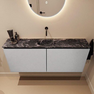 MONDIAZ TURE-DLUX Meuble WC 120 cm Plata. Lavabo EDEN Lava position centrale. Sans trou de robinet.