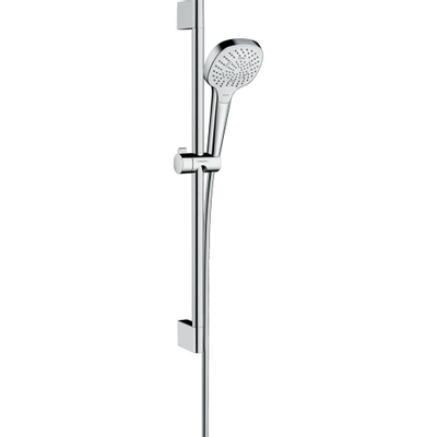 Hansgrohe Croma Select E Multi ensemble barre de douche coulissante avec douchette Croma Select E Multi 65cm avec flexible de douche Isiflex`B 160cm blanc/chrome