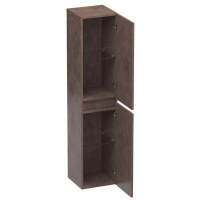 BRAUER Solution Badkamerkast - 160x35x35cm - 2 greeploze links- rechtsdraaiende deur - MFC - Rusty