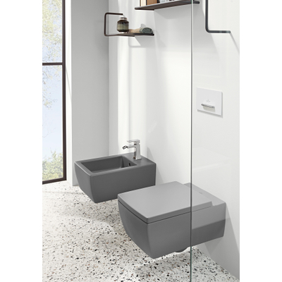 Villeroy & Boch Viconnect plaque de commande E300 DF commande frontale 25.3x14.5cm - plastique blanc/chrome