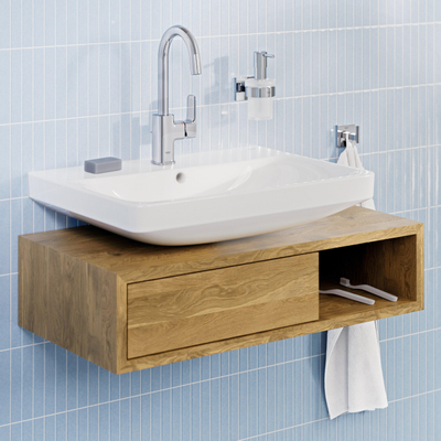 GROHE Dice wastafelkraan - l-size - met waste - mat zwart