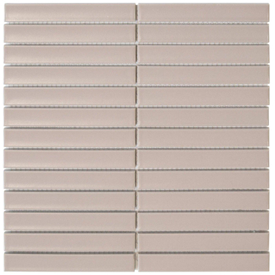 The Mosaic Factory Sevilla mozaïektegel - 30x30cm - 8mm - rechthoek - mat vintage pink (roze)