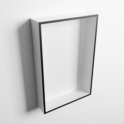 Mondiaz Easy nis 29.5x44.5x8cm voor Inbouw/opbouw 1 open vak Solid surface Talc/Urban