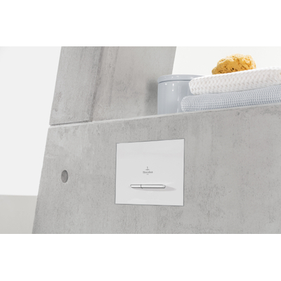 Villeroy & Boch Viconnect bedieningsplaat dualflush frontbediend - 25.3x14.5cm - kunststof - glans wit