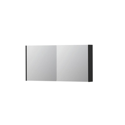 INK SPK1 spiegelkast – 120x60x14 cm – 2 deuren, dubbelzijdige spiegeldeuren – Zwart mat
