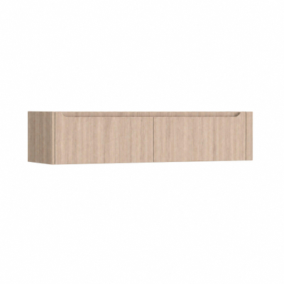 H&R Badmeubelen Juice Wastafelonderkast - 160x45x40cm - rechterhoek afgerond - 2 lades - geïntegreerde greep - Rockford oak