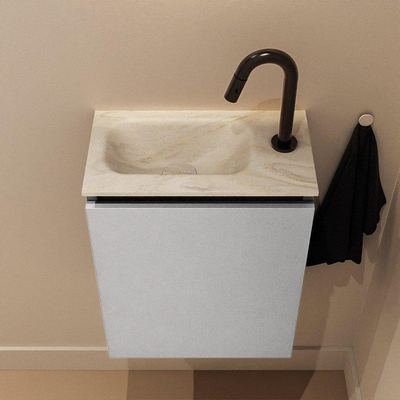 MONDIAZ TURE-DLUX 40cm toiletmeubel Plata. EDEN wastafel Ostra positie links. Met 1 kraangat.