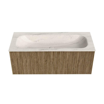 MONDIAZ KURVE-DLUX 110cm badmeubel kleur Dusk met 1 lade en 0 deuren. Wastafel BIG MEDIUM Midden zonder kraangat Meli.