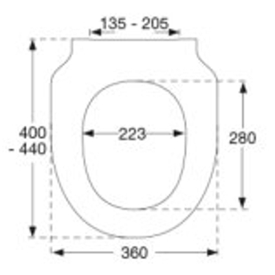 Pressalit Serie 300 Slimseat Abattant toilette avec charnière DG6 blanc