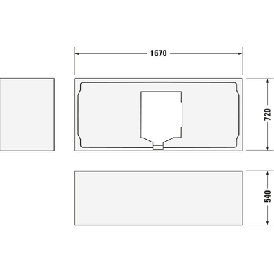 Duravit HappyD 2 baignoire encastrable synthétique acrylique rectangulaire avec soutien dorsal à droite 170x75x46cm sans pieds blanc